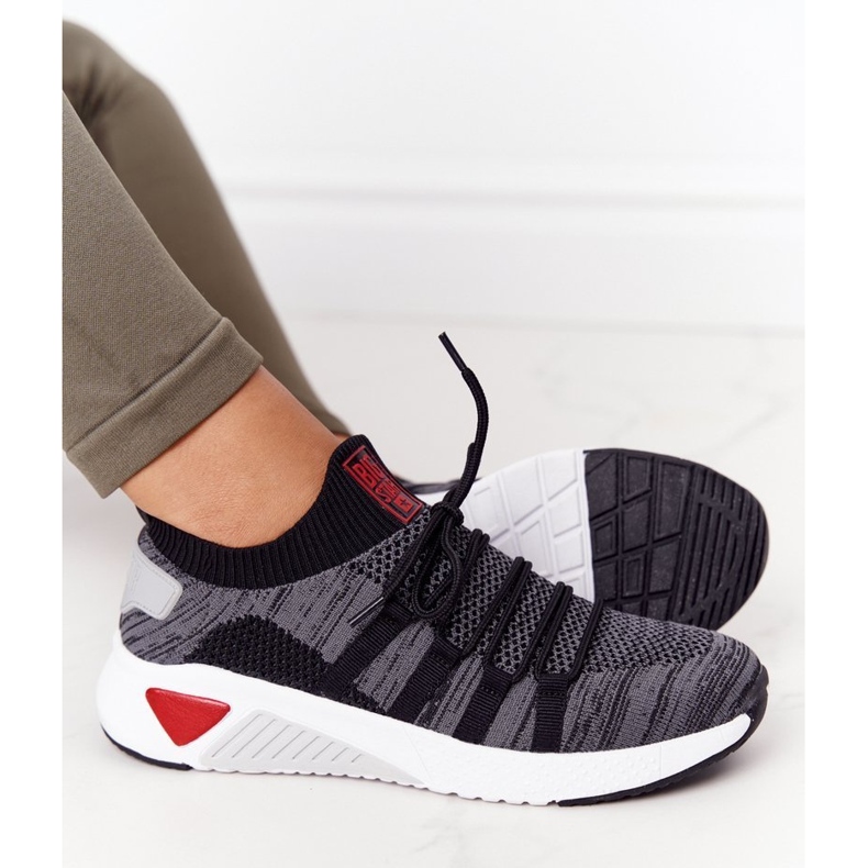 Kvinnors sportskor Memory Foam Big Star HH274532 Mörkgrå vit 1