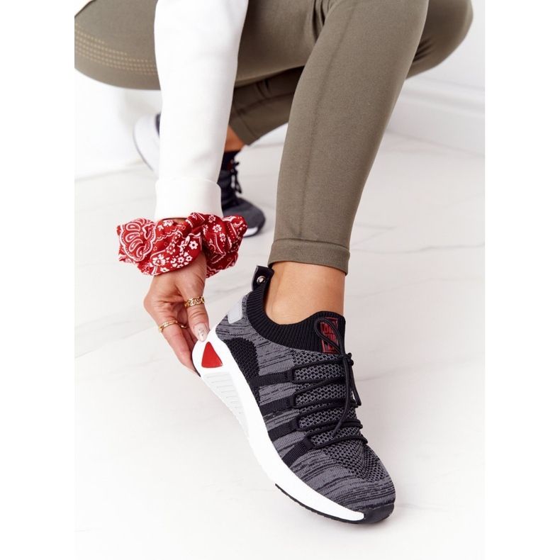 Kvinnors sportskor Memory Foam Big Star HH274532 Mörkgrå vit 2