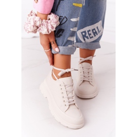 Dam Sneakers Beige restid på stora sulor 2