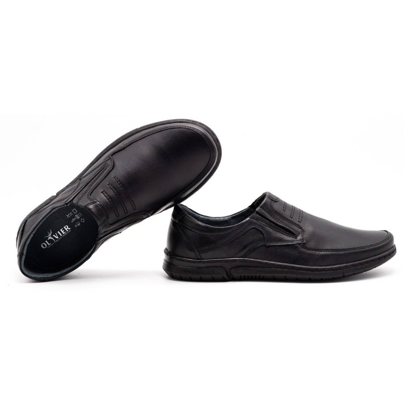 Olivier Slip-on-skor för män 7053 svart 1