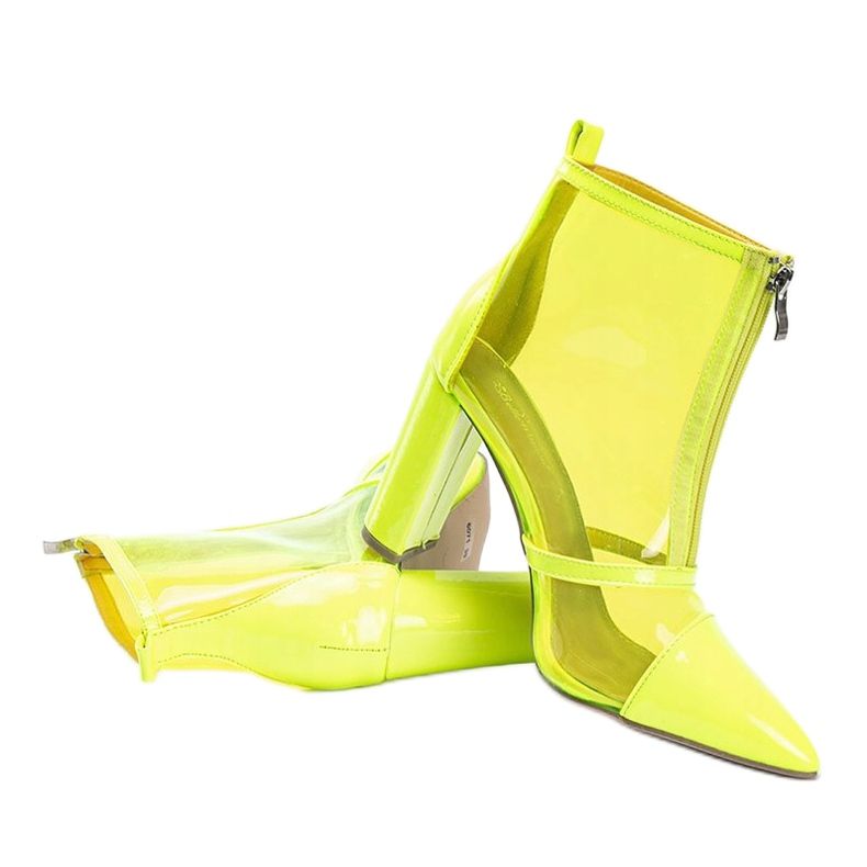 Stövlar på stolpen med en transparent Kiki -övre gul 1