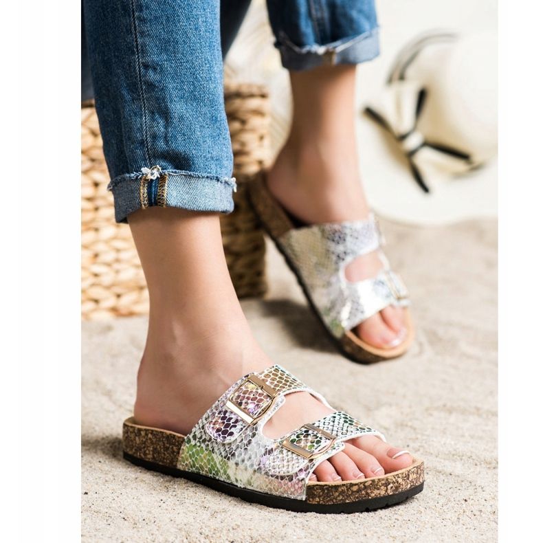 SHELOVET Tofflor med Holo -effekt silver- grå mångfärgad 2