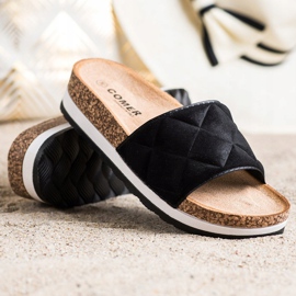 Comer Bekväma tofflor på plattformen svart 1