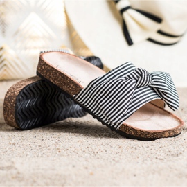 Vinceza randiga sandaler vit svart 1