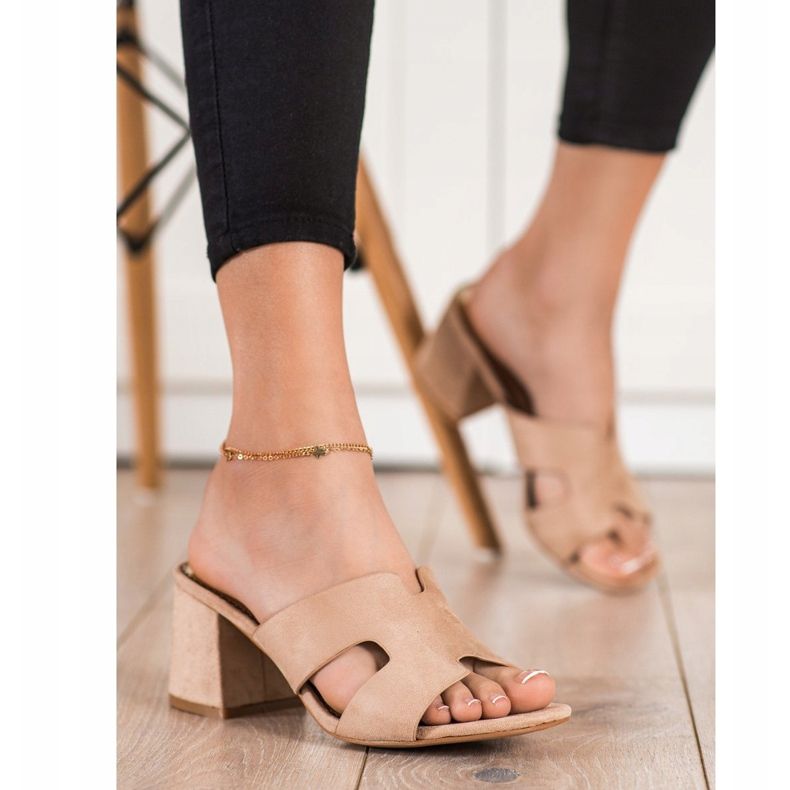 VINCEZA Tofflor beige 1