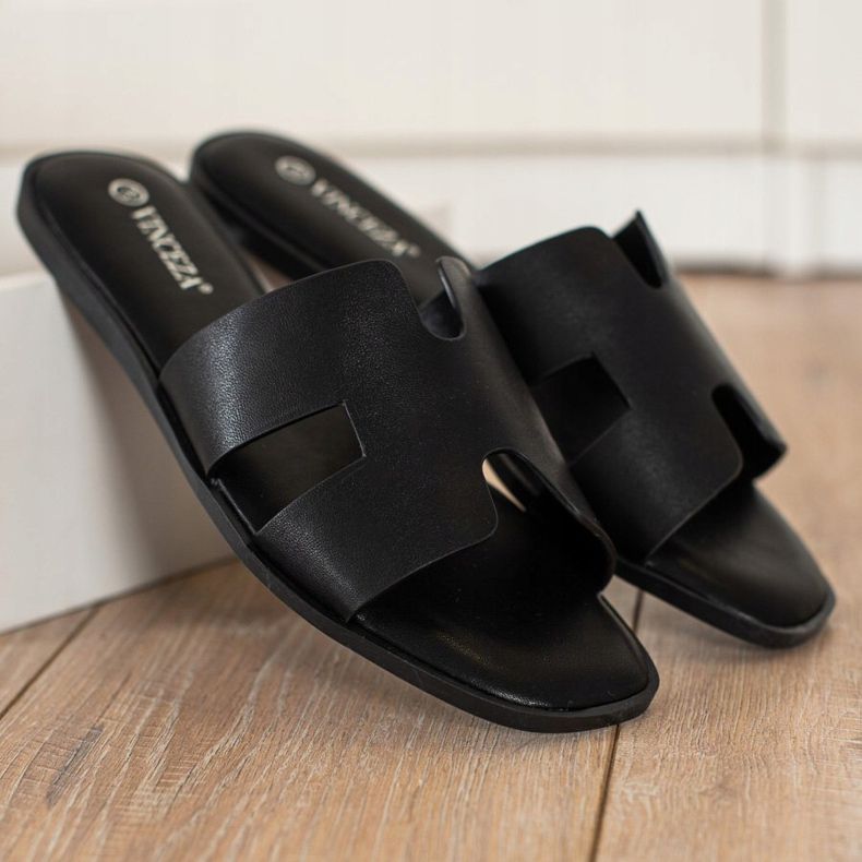 Casual svart VINCEZA tofflor 1