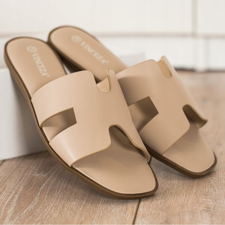 Casual Beige VINCEZA tofflor 2