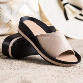 Casual VINCEZA tofflor beige 1