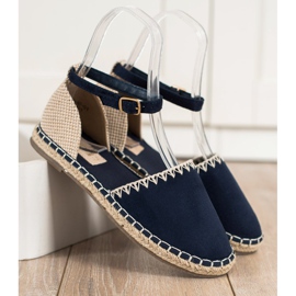 Goodin Navy Espadrilles med mocka beige marinblå blå 1