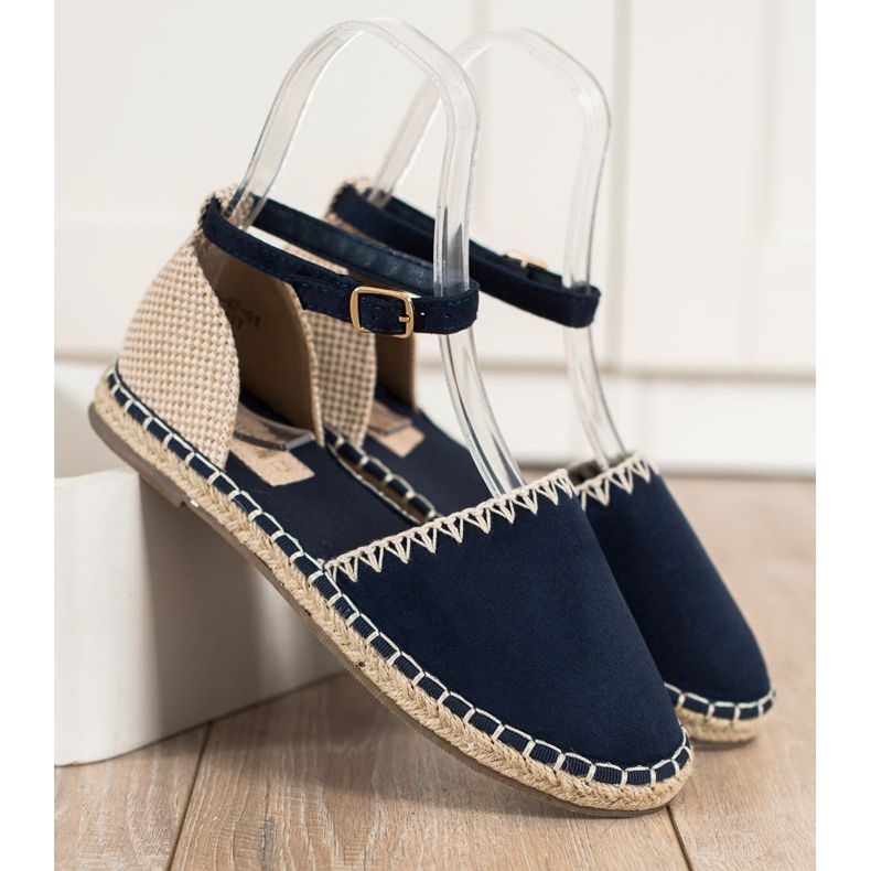Goodin Navy Espadrilles med mocka beige marinblå blå 1