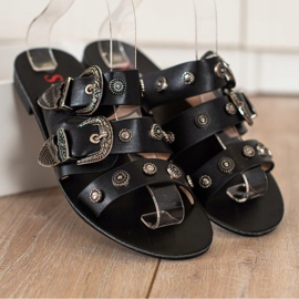 Seastar Snygga tofflor med spännen svart 1