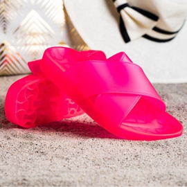 SHELOVET Moderiktiga tofflor i gummi rosa 1