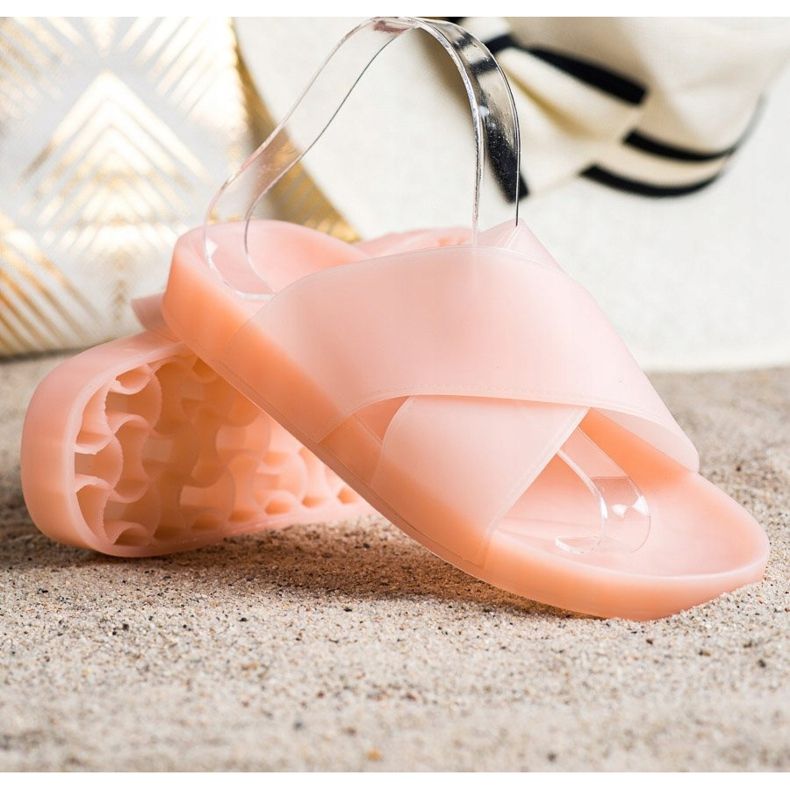 SHELOVET Moderiktiga tofflor i gummi rosa 1