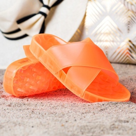 SHELOVET Moderiktiga tofflor i gummi orange 1