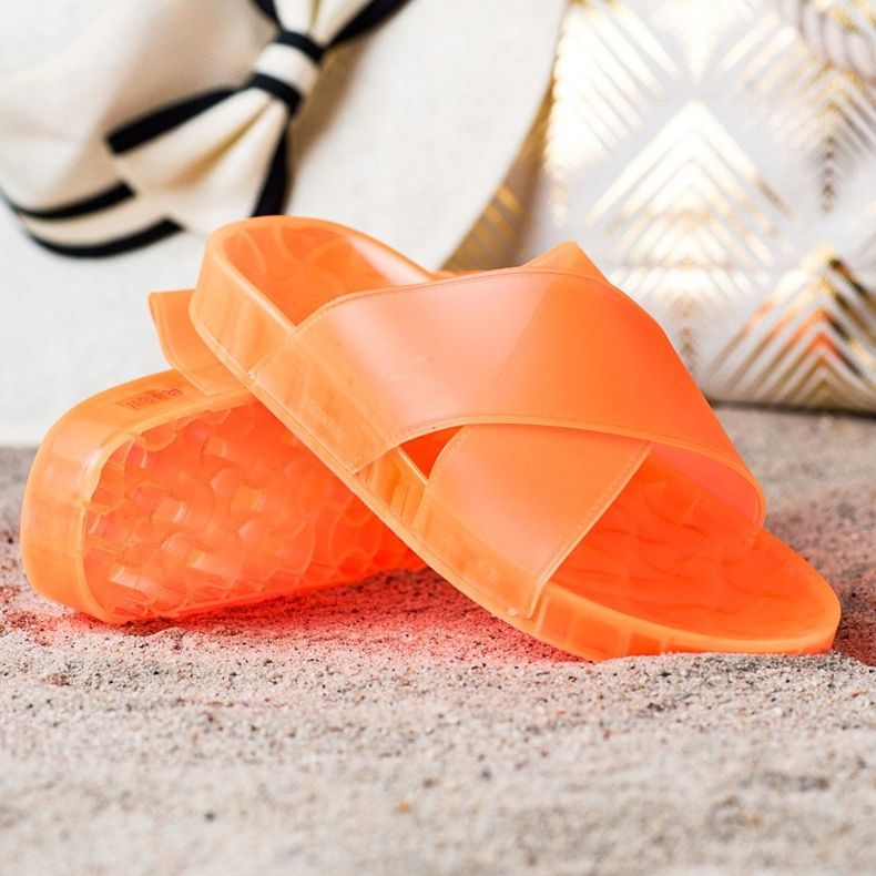 SHELOVET Moderiktiga tofflor i gummi orange 1