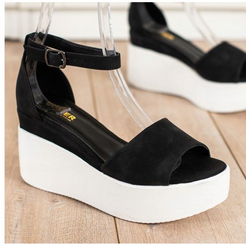 Comer Lätta sandaler på plattformen svart 2