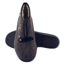 Kvinnors isolerade tofflor Befado 031d027 brun grå 3