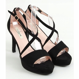 Svart 9R31 Svart platå sandaler 1