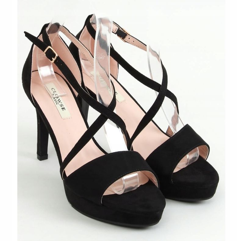 Svart 9R31 Svart platå sandaler 1