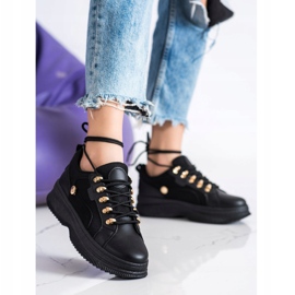 SHELOVET Svarta sneakers på plattformen 2