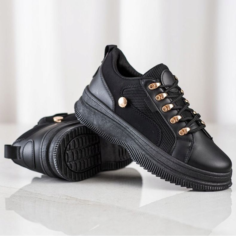 SHELOVET Svarta sneakers på plattformen 1