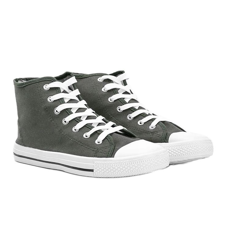 Gröna khaki -sneakers för män med Gin -fotled kaki 1