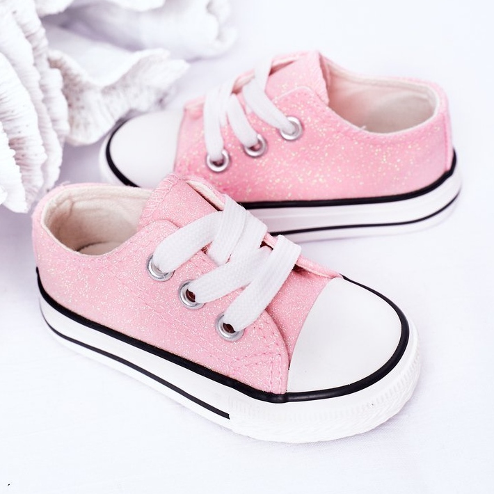 Barn Rosa Glitter Sneakers Bling-Bling 1