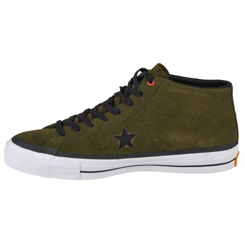 Converse One Star Pro Suede Mid M 153474C skor svart grön 1