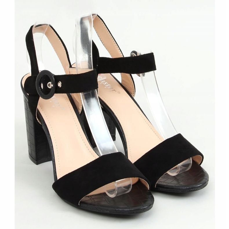 Svarta högklackade sandaler SL1008P Svart 1