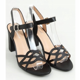 Svart S-863 Svarta högklackade sandaler 1
