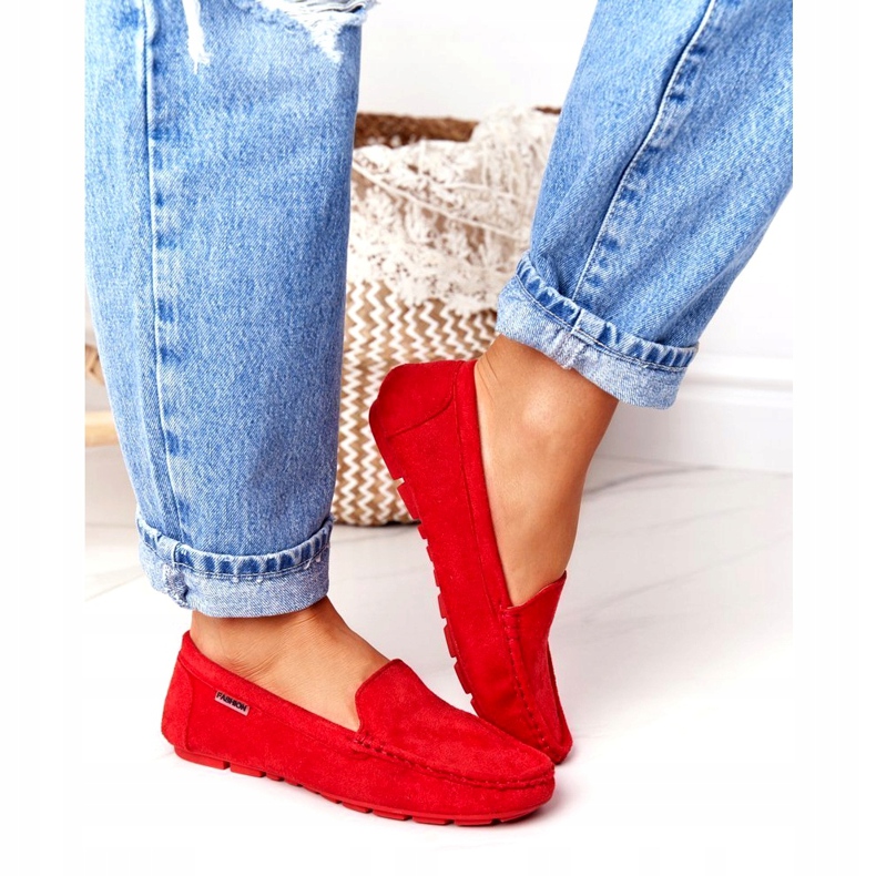 PH1 Röda loafers i mocka från San Marino för kvinnor 3