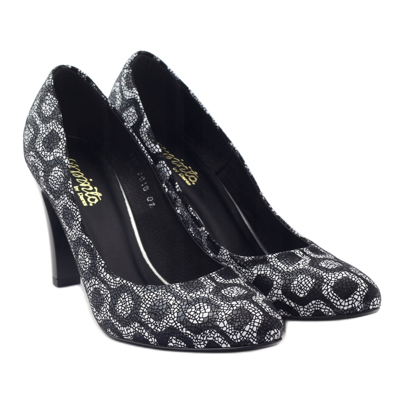 Espinto Pumpar På En Svart / Vit Klack 4