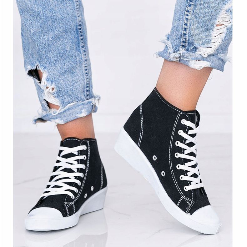 Svarta ankelhöga sneakers på Marine-kilen 1