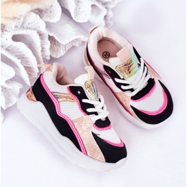 Barnsportskor Sneakers Neonrosa Game Time vit svart 1