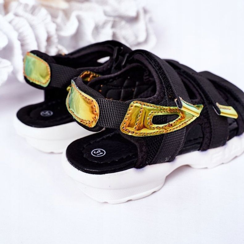 Barnsportsandaler med kardborreband Black Flyn svart 1