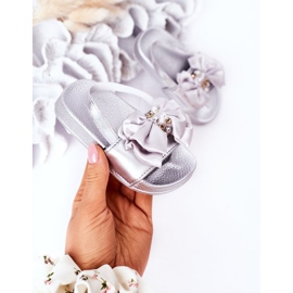 FRROCK Barnflickas diaböjer Bow Pearl Silver Senari grå 2