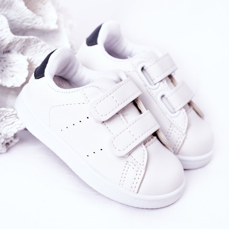 Barns vita och marinblå California sneakers med kardborreband 2