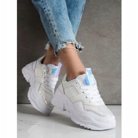 Weide Eco Leather Snake Print Sneakers vit 1