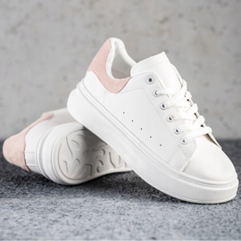 SHELOVET Vita sneakers på plattformen 1