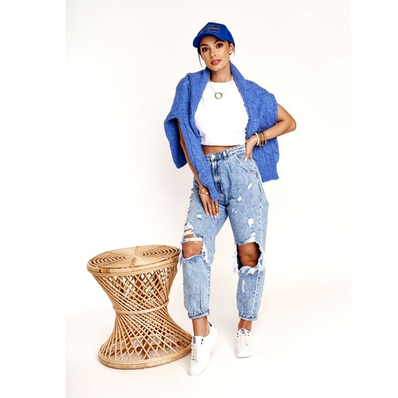 Kvinnors läderskor Big Star BB274211 Vit och marinblå 1