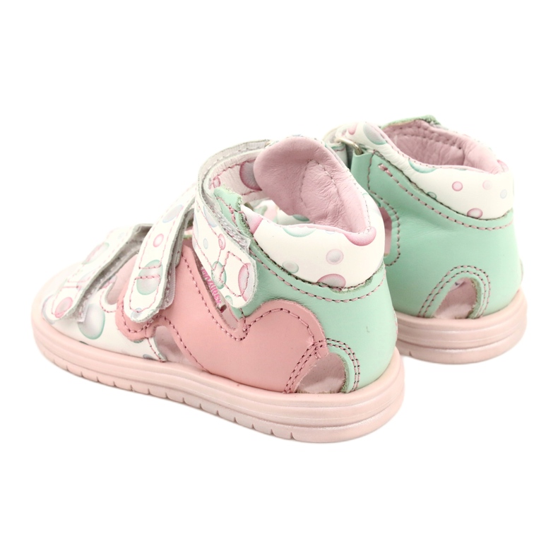 Höga profylaktiska sandaler Mazurek 1291 vit rosa grön 3