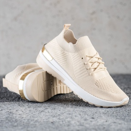 SHELOVET Bekväma slip-on sneakers beige 1