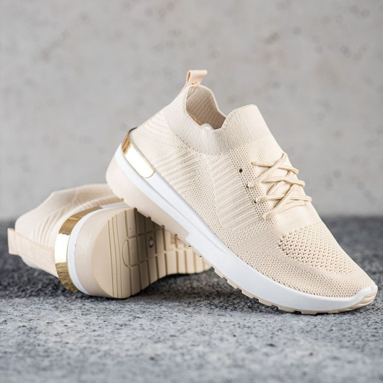 SHELOVET Bekväma slip-on sneakers beige 1