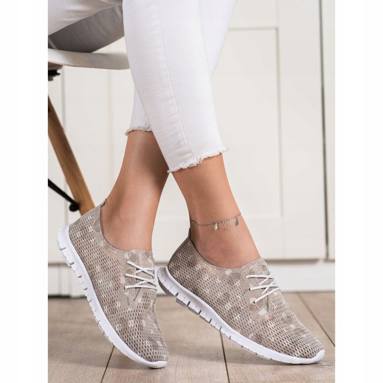 Goodin Lätta läderskor beige brun 1