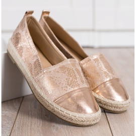 Bestelle Glänsande espadriller med ekoläder beige 2