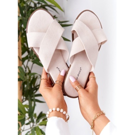 Dam Velour Tofflor Beige Edesa brun 1