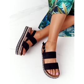 Sandaler i mocka på den svarta Olympia -plattformen mångfärgad 1