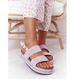 Mockasandaler på den violetta Olympia -plattformen purpur 2