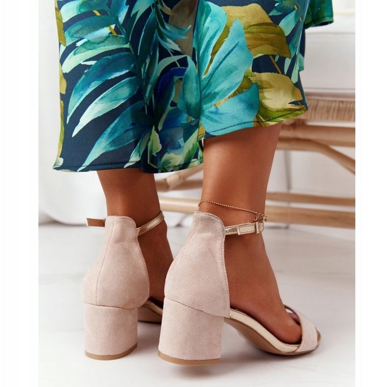 Mocka Sandaler med hög klack Beige Janet 1