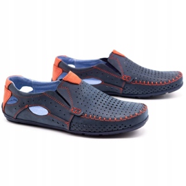 Olivier Herrskor loafers 901 marinblå med rött röd 2